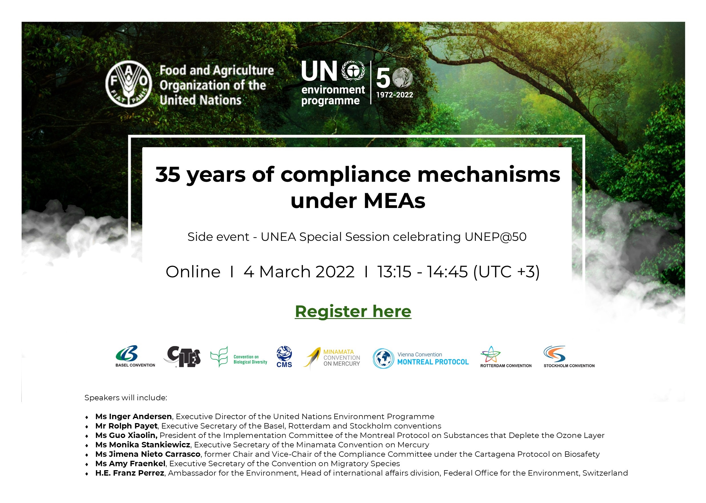 35 years of compliance mechanisms under multilateral environmental agreements – side event during the UNEA Special Session “UNEP@50” - 4/3/2022